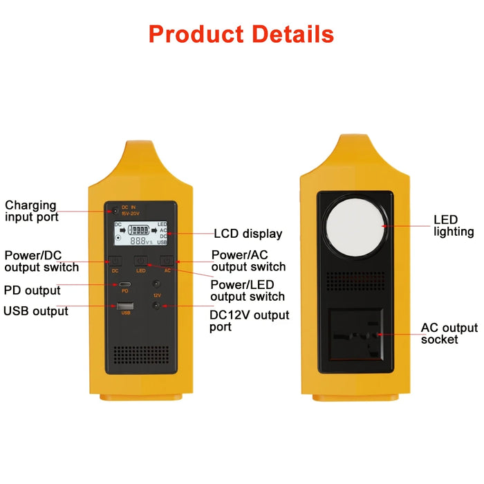 jsdsolar Portable Power Station 100W Solar Generator output AC 220V 110V LiFePO4 Power Bank UPS Power Plant For Outdoor Camping