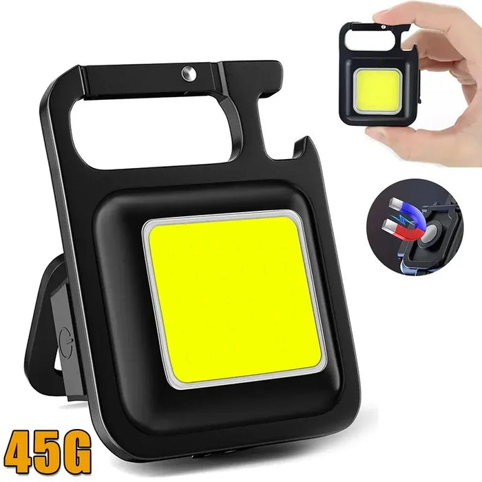 Mini Keychain Light 1000LM COB LED XPE Pocket Work Light USB Rechargeable Flashlight IPX4 Waterproof for Outdoor Camping Hiking