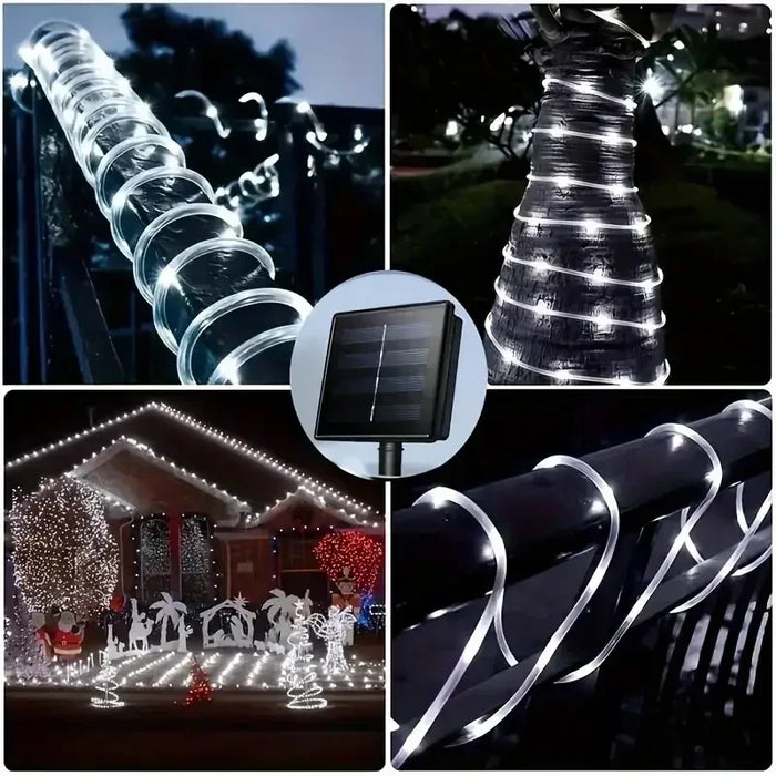 LED Solar String Light Outdoor Garden Lawn Lamp 7M/12M Waterproof Tube Rope Lights Strings Christmas Tree Yard Fence Decor lamp