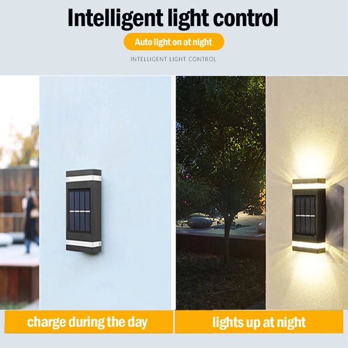 Solar Wall Lamp Outdoor Waterproof Solar Powered Up/Down Lighting for Garden Yard Home Exterior Decoration IP65 Solar Path Light