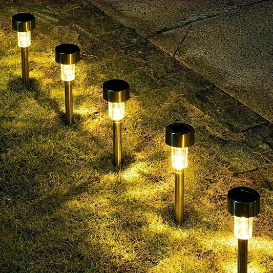 LED Solar Pathway Lawn Lights Outdoor IP65 Waterproof Lantern Decoration Lamps for Garden Walkway Path Driveway Patio Yard Lawn