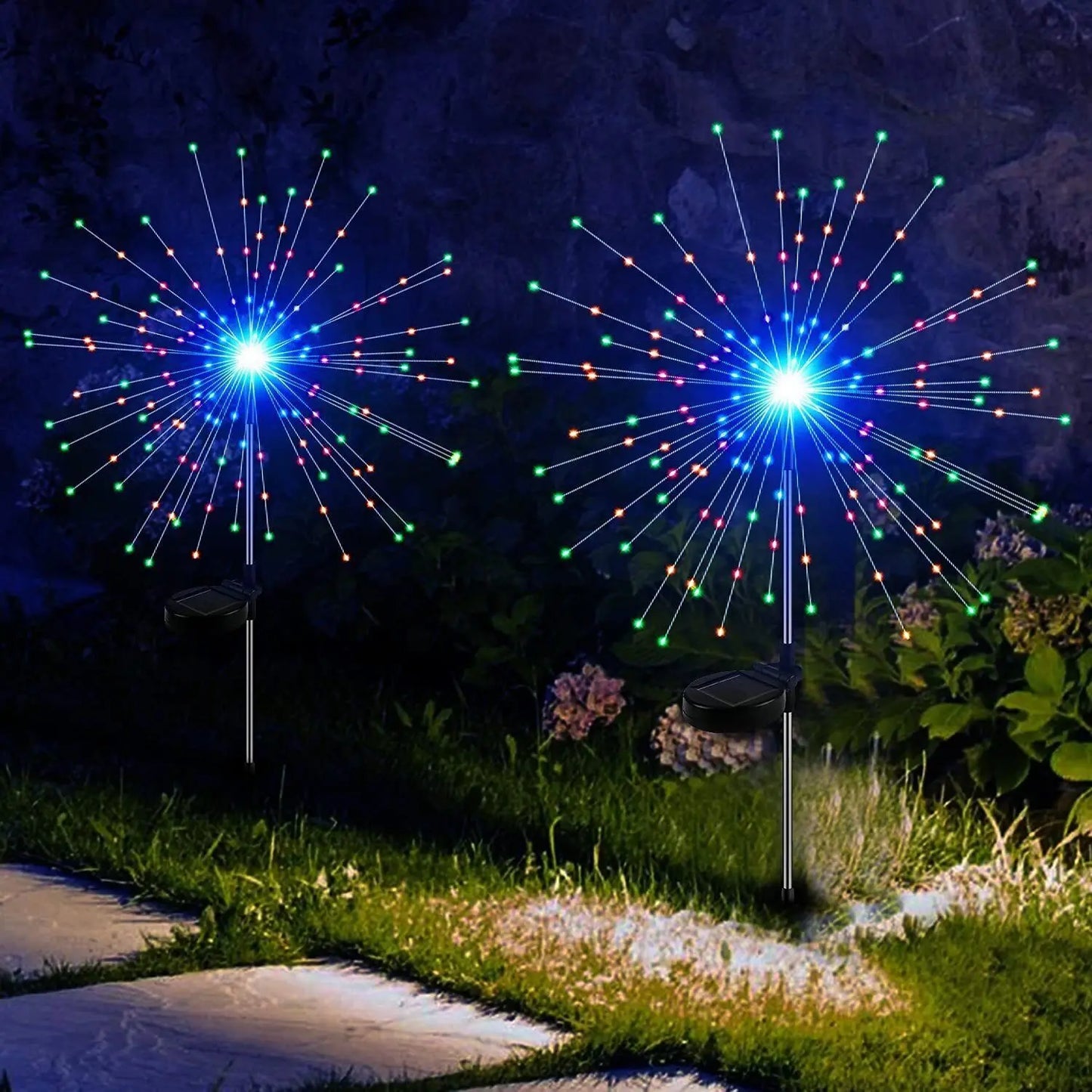 LED Solar Firework Lights Garden Decoration Fairy Lights Waterproof Outdoor Dandelion Lawn Lamp for Garden Landscape Lawn Decor