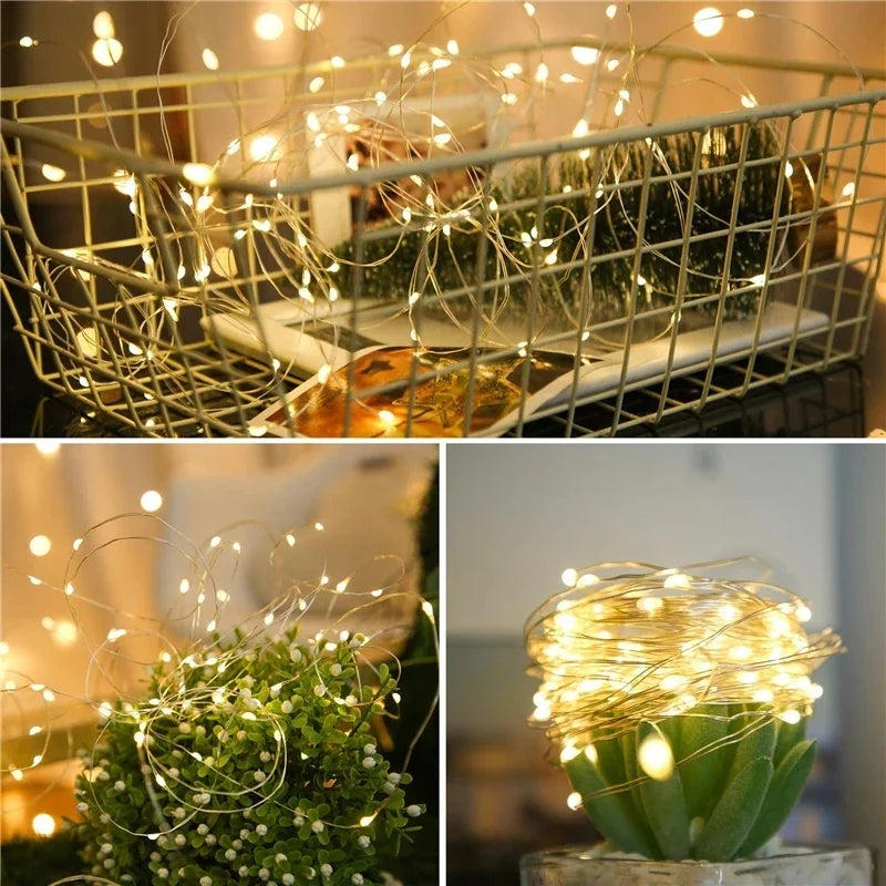 32M Solar String Fairy Lights Christmas Lights Outdoor Waterproof Garland Solar Power Lamp Christmas For Garden Decoration