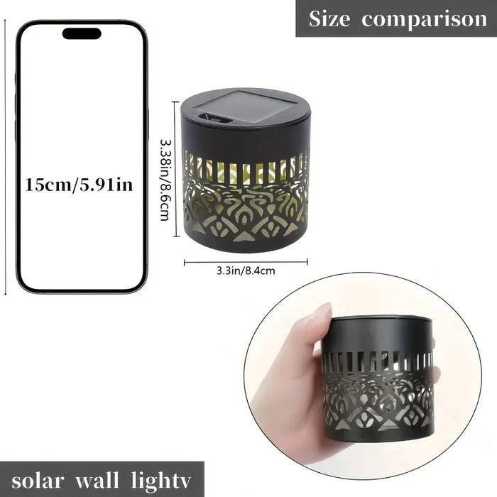 Outdoor Solar Fence Light IP65 Metal Yard Wall Lamp for Outdoor Garden Deck Steps Wall Home Decor Festive Atmospheres