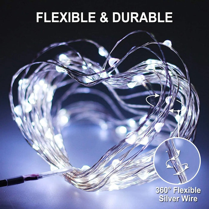Solar LED Fairy String Lights Outdoor Waterproof 7m/12m/22m/32m 8 Modes Street Garland for Party Wedding Christmas Decoration