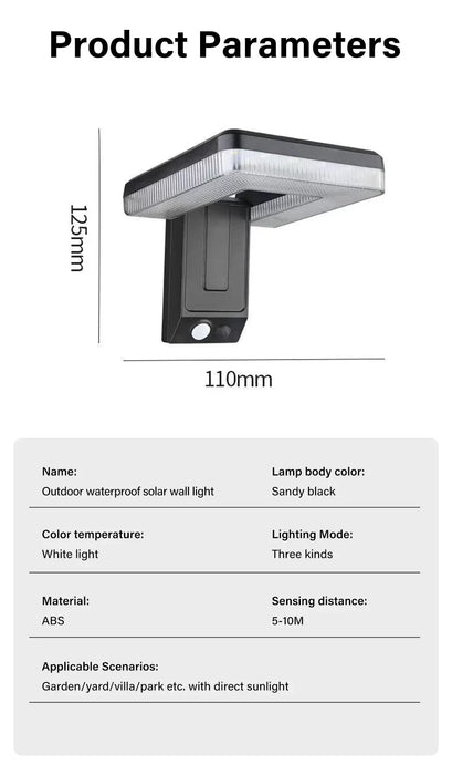 Outdoor Solar Wall Lamp Street Lights Motion Sensor Solar Powered Sunlight Lamps Waterproof Foldable Light for Garden Lighting