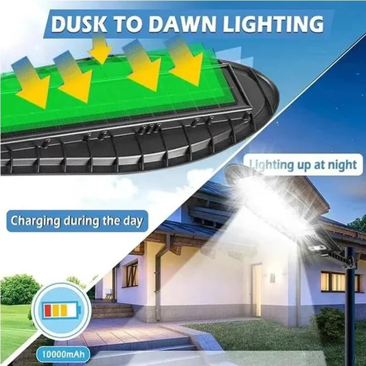 LED Solar Street Light Super Bright Outdoor Waterproof 168LED Lamp Motion Sensor 3 Modes Lighting Remote Control For Garden Gard