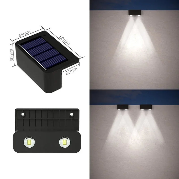 Solar Wall Lights Outdoor Square Solar Wireless Wall Mount Lights IP65 Waterproof Outdoor Wall Lamps Decorative for Garden