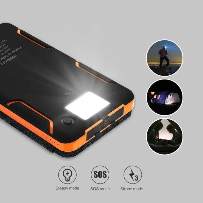 Cross-border Foldable Solar Power Bank Large Capacity Waterproof Outdoor Lighting Mobile Power Supply20000Ma