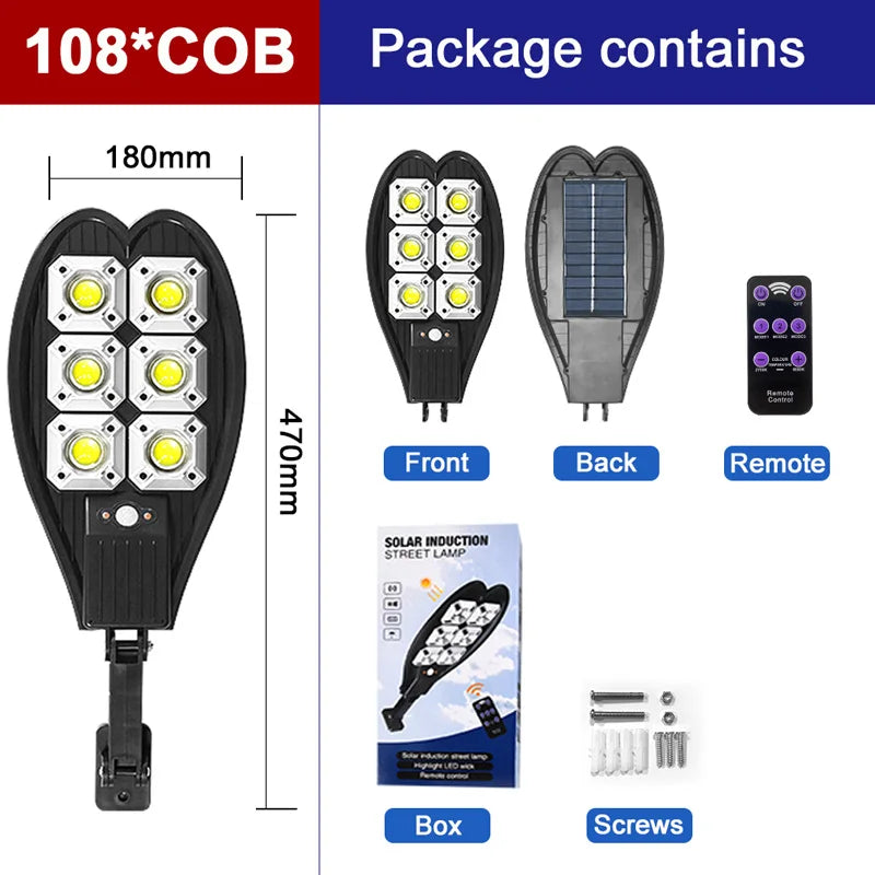 10000 Watts Solar Street Lights Outdoor 30000mAH 1000000 Lumens Motion Sensor Solar Lamp Waterproof Security Lighting for Garden