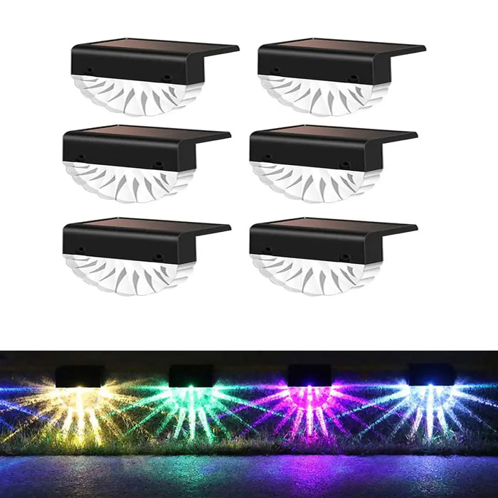 Solar Fence Lights Outdoor Waterproof Color Glow And Warm White Acrylic Led Powered Deck Post Cap Patio Yard Decorative Lamp