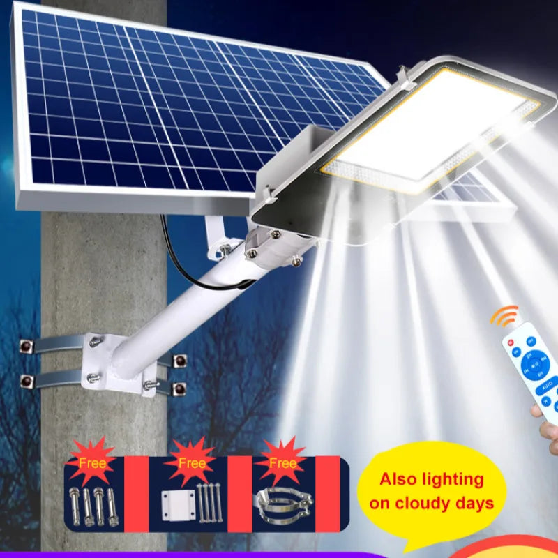 Super Bright Garden Light Solar Street Light Outdoor IP67 Waterproof Automatic Dusk to Dawn 50W 4000mah Solar Street For Home