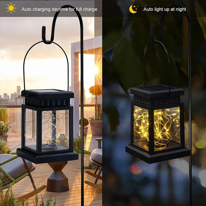 Solar Lantern Outdoor Garden Hanging Lanterns Waterproof LED Mission Lights For Table Party Decorative Patio Yard Lawn