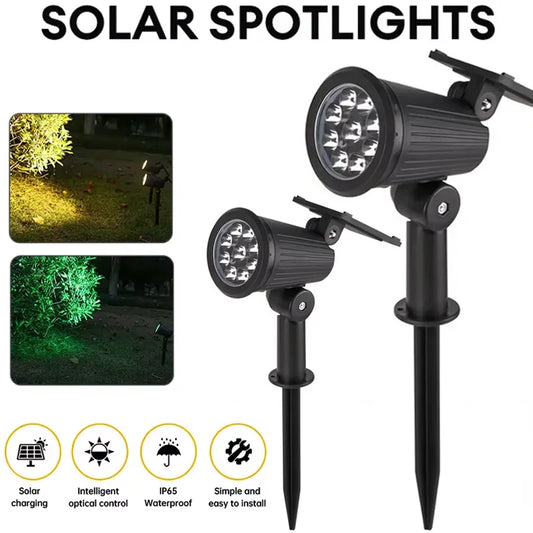 9 Led Solar Landscape Spotlight 150°Adjustment Flag Pole Lights IP65 Waterproof High Brightness For Garden Pool And Yard