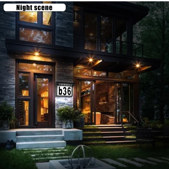 Solar House Number Lights Outdoor Waterproof LED Address Sign Lamp Wireless Sunpower Garden Door Decorative Plaque Wall Light