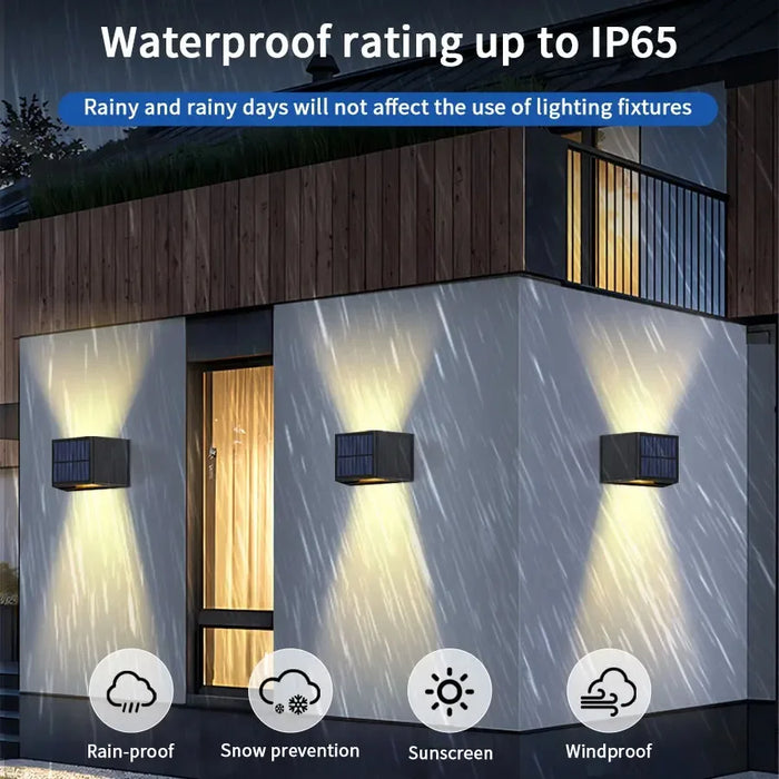 Modern Solar Wall Light 10W COB IP65 Waterproof LED Outdoor Wall Lamps for Courtyard Garden Enclosure Fence Atmosphere Decor