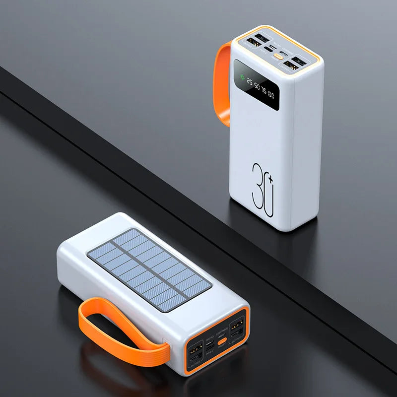 90000mAh Large Capacity Portable Power Bank with Solar or Camping Light Function Fast Charging External Backup Battery