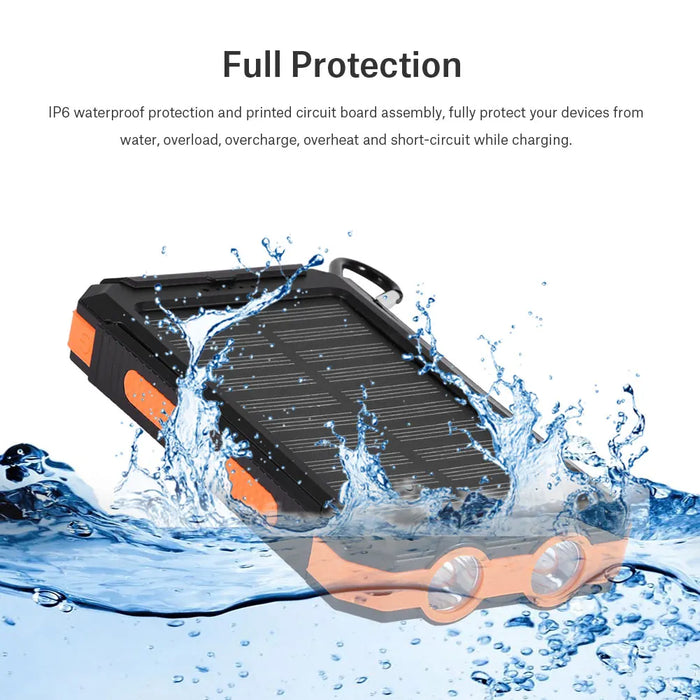Protable 10000mAh Outdoor Fast Charge Solar Mobile Power Bank Case DIY Kit with Compass Power Bank Dual USB Portable Power Bank