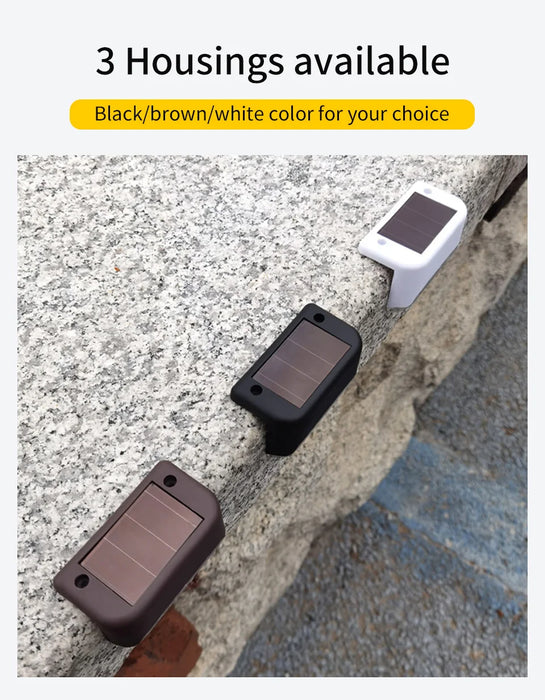 LED Solar Step Lights Outdoor Fence Light Garden Decorative Wall Lamp Waterproof For Courtyard Yard Pathway Railing Lighting