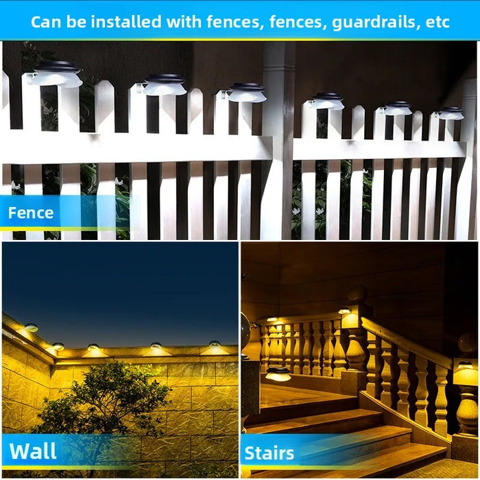 Fence solar lights for home gardens, outdoor courtyards, fence walls, decorative LED outdoor wall lights