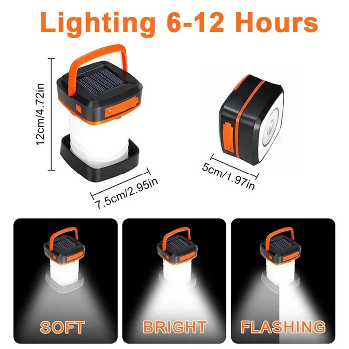 HHO-Camping Light Solar Rechargable Foldable Portable Lantern