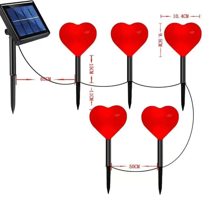 5pcs/lot Love Solar Outdoor Lights Valentine's Day Decor LED Lights Garden Decorations Pathway Lights Ground Plug Light 1006