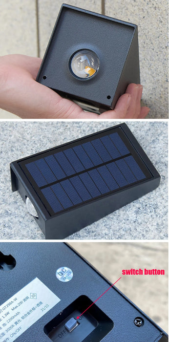 Solar Wall Light Strong Brightness Outdoor Waterproof Home Garden Arrangement Terrace Balcony Atmosphere Decoration Night Lamp