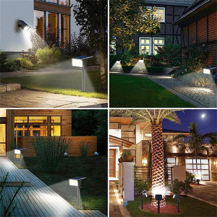 Solar Spot Lights Outdoor, 76 LED 3 Modes Solar Landscape Spotlights Waterproof Wall Lights for Walkway Yard Garden Driveway