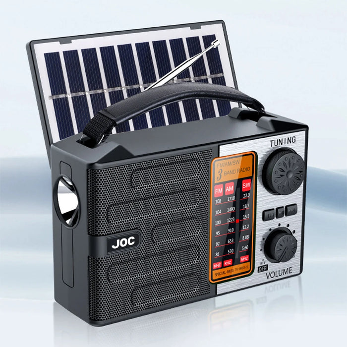 Solar Radio Portable AM FM SW Radio with Flashlight & BT Speaker Full Band Radio Emergency Radio for Outdoor Camping Emergency