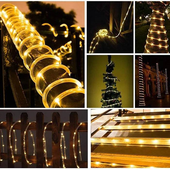 Solar LED Light Path Deck Outdoor Garden Solar String Lights Solar Rope Lights Outdoor Lighting Strips Wedding Christmas Decor
