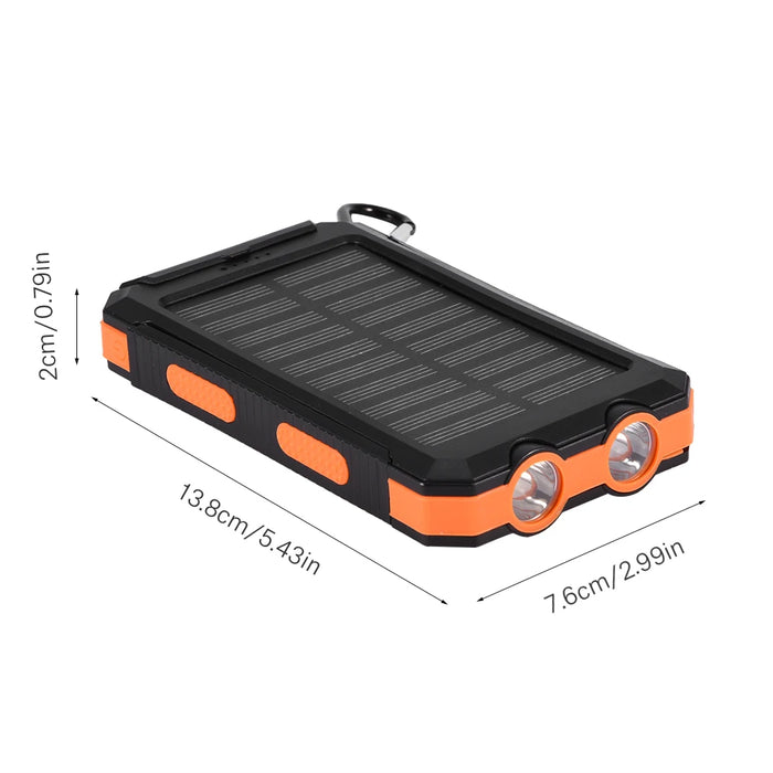 Protable 10000mAh Outdoor Fast Charge Solar Mobile Power Bank Case DIY Kit with Compass Power Bank Dual USB Portable Power Bank