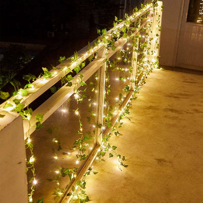 Solar Fairy Lights 2/5/10 M Solar Artificial Ivy Leaf Led String 8 Modes Solar Outdoor Light for Yard Garden Wedding Party Decor