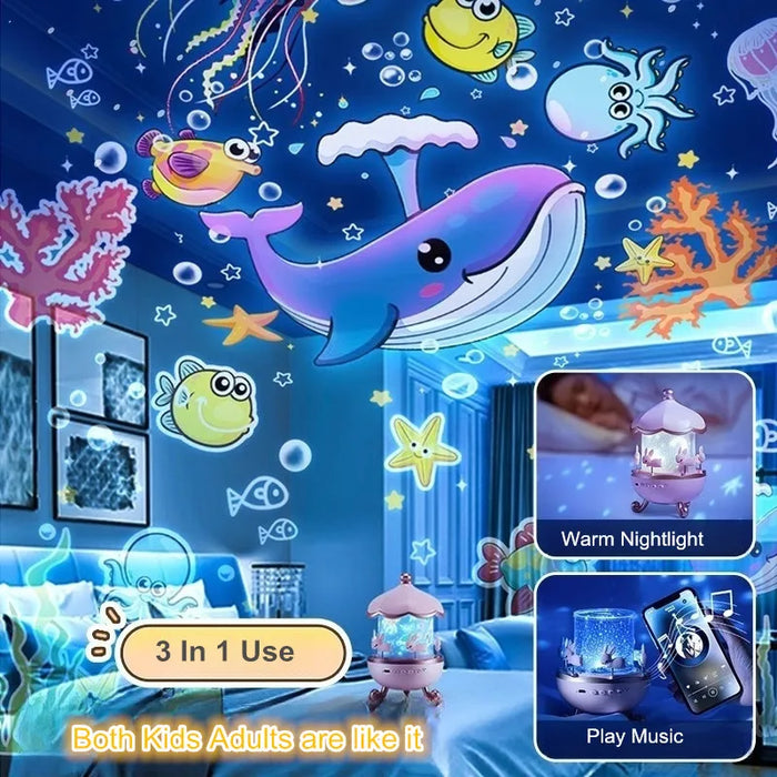 Galaxy Solar System Projector Nightlights 360°Rotating 12 Films Kids Star Night Light Projector for Bedroom Home Decoration lamp