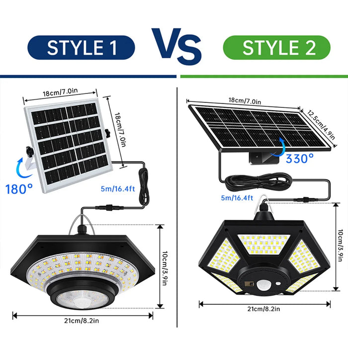 Solar Sensor Lights Dimmable for Barn Gazebo Yard with Waterproof Pendant Lights Indoor Outdoor Use Solar Garden Light
