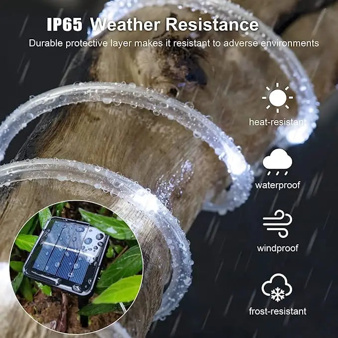 Solar LED String Light Outdoor Solar Strip Rope Tube Fairy Light Garden Christmas Decoration for Wedding Party Decor Led Lamp