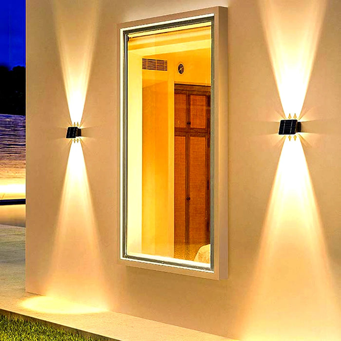 Solar Wall Lights Outdoor Garden Lighting External Solar Powered Led Outdoor Lamp Wall Sconces Yard and Garden Decors Decoration