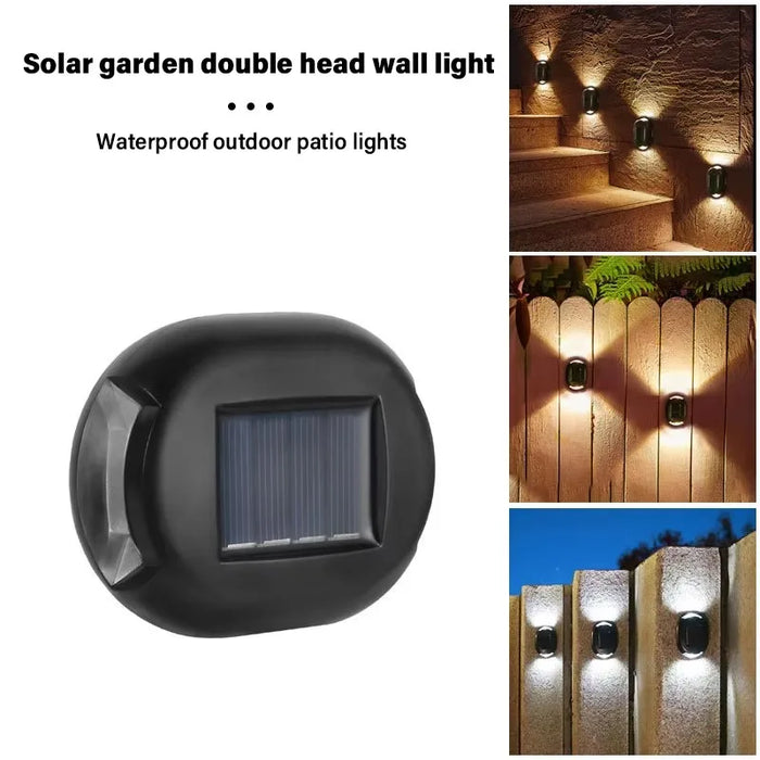 2 LEDs Wall Solar Floor Lights IP65 Waterproof Floor Lights Aisle Corridor Terrace Solar Garden Lights