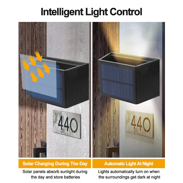 Solar LED Wall Lights IP65 Waterproof Dusk To Dawn Up and Down Solar Light Outdoor Wall Light for Outside Fence Porch Deck Patio