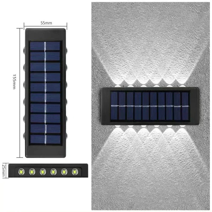 Solar Wall Lights Outdoor Warm/White Solar Wall Mount Porch Lamp Up And Down Lighting For Garden Street Landscape Balcony Patio