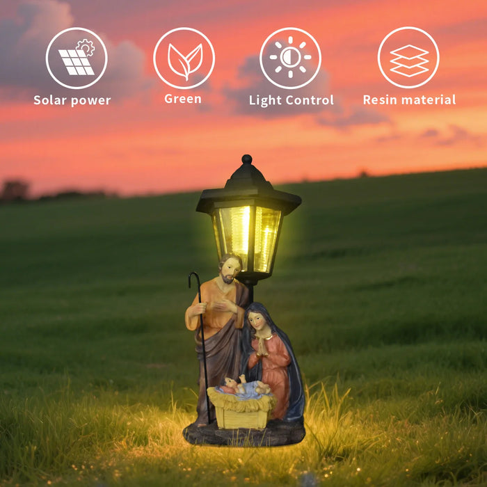 Christmas Trough Solar Light Ornament Outdoor Balcony Lawn Garden Path Atmosphere Light Statue  Garden Statues