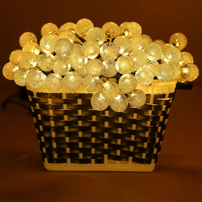 Solar Light String 200LED/100LED/20LED Solar Crystal Light String for Garden, Courtyard, Christmas Festival and Party Decoration