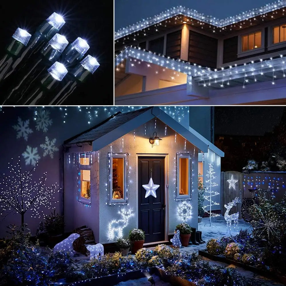 Solar Powered Outdoor Fairy Lights IP65 Waterproof 8 Lighting Modes Suitable for Christmas Decoration Wedding Decoration