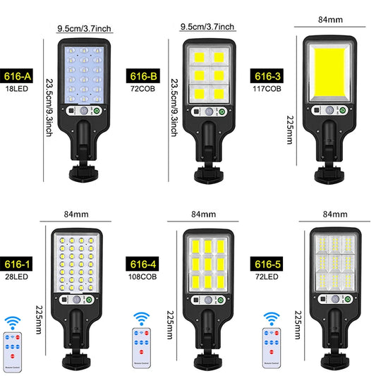 LED Solar Street Lights COB+SMD Outdoor Solar Lamp With 3 Light Mode Waterproof Motion Sensor Security Lighting for Garden Patio