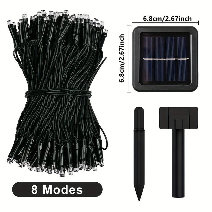 Solar LED String Lights for Outdoor Christmas Decoration with 8 Lighting Modes Twinkling Solar Powered Fairy Lights