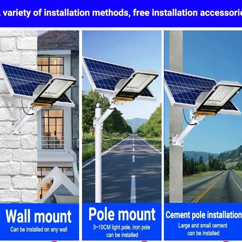2000w Split Solar street Light Outdoor Aluminum Solar Street light Garden sunlight House Remote Control Waterproof Wall Lamp