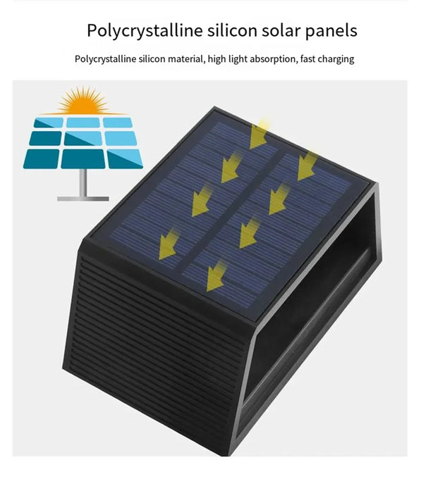 Solar LED Wall Lights IP65 Waterproof Dusk To Dawn Up and Down Solar Light Outdoor Wall Light for Outside Fence Porch Deck Patio