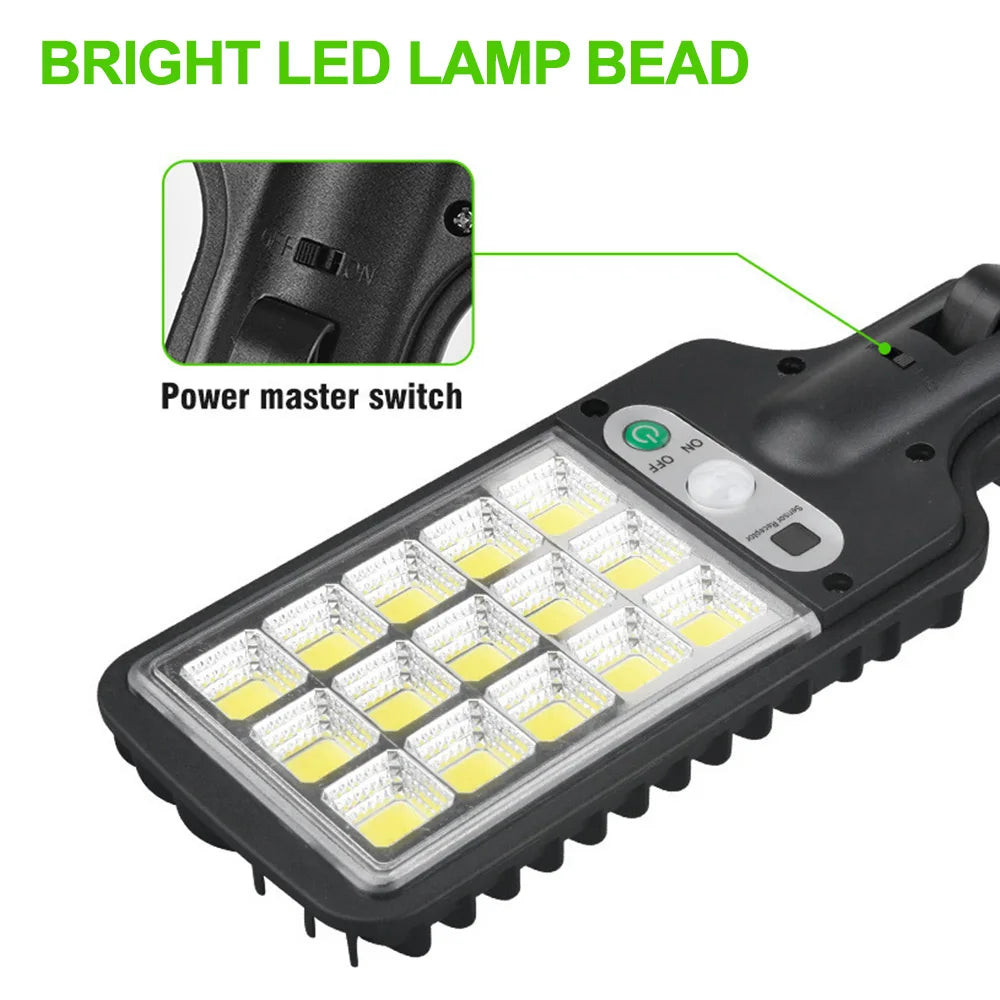 Powerful Solar Street Lights Outdoor Solar Lamp 3 Light Mode Waterproof Motion Sensor Security Lighting for Patio Path Yard