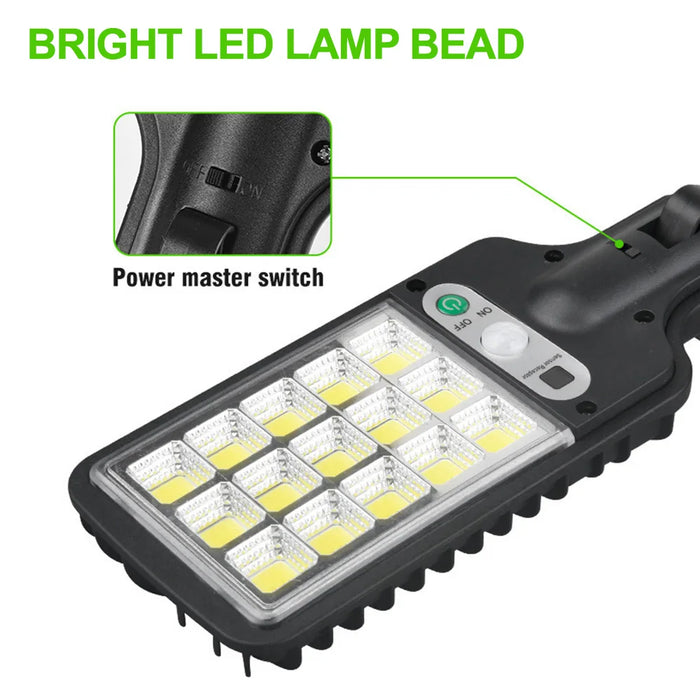 Powerful Solar Street Lights Outdoor Solar Lamp 3 Light Mode Waterproof Motion Sensor Security Lighting for Patio Path Yard