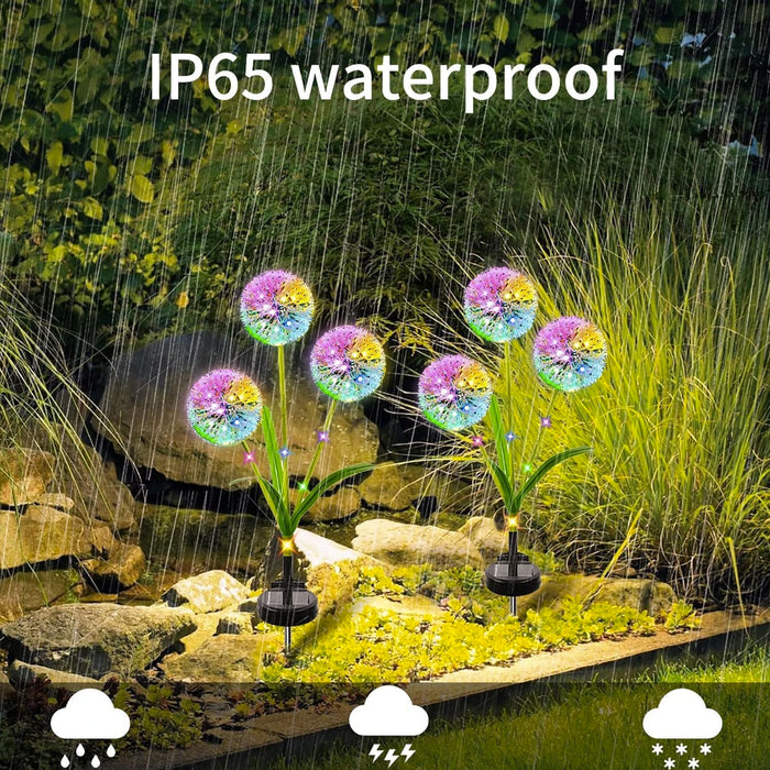 Solar Dandelion Flower Garden Lights Outdoor Waterproof Decoration Solar Fower Light for Garden Lawn Yard Art Wedding Decoration