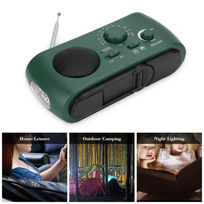 Solar Hand Crank AM/FM Radio with LED Flashlight Emergency Phone  Solar Radio with Flashlight Hand Crank Solar Flashlight